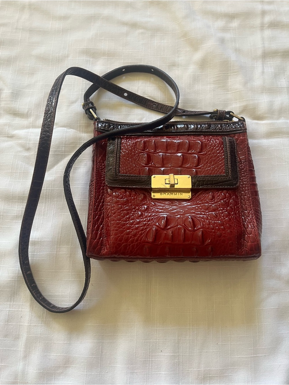 Brahmin Mimosa Chutney Vernon Leather Crossbody bag with built in wallet